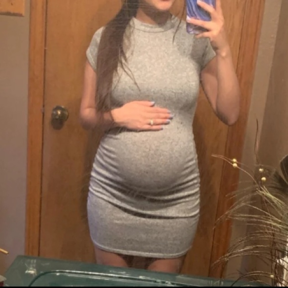 Maternity Mock neck T- shirt dress